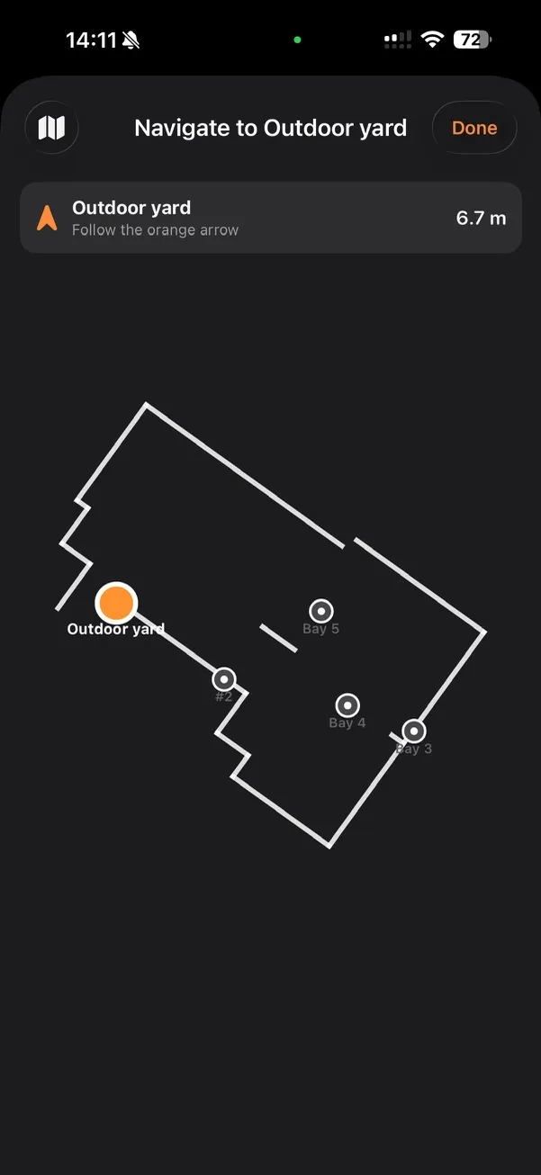 Switch to a live floor plan with every waypoint and bay.