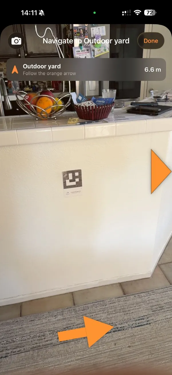 Print-and-stick ArUco markers anchor the coordinate system.